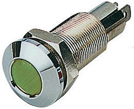 Ledli ikaz lambası. Montaj Ø 18mm. 12V. Yeşil