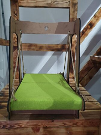 Yeşil Ahşap Kedi Salıncağı 52 x 36 x 47 cm