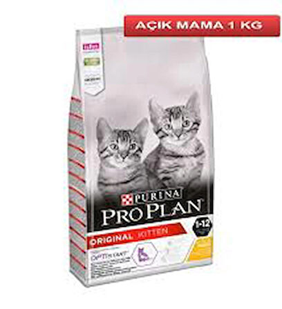 Pro Plan® Kitten Tavuk ve Pirinçli Yavru Kedi Maması - 1 KG Açık Mama