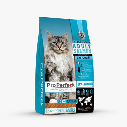 SÜPER PREMİUM YETİŞKİN SOMONLU PORTAKALLI KEDİ MAMASI 2 KG