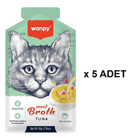 Wanpy Kediler için Ton Balığı Eti Çorbası 50 Gr X 5 ADET