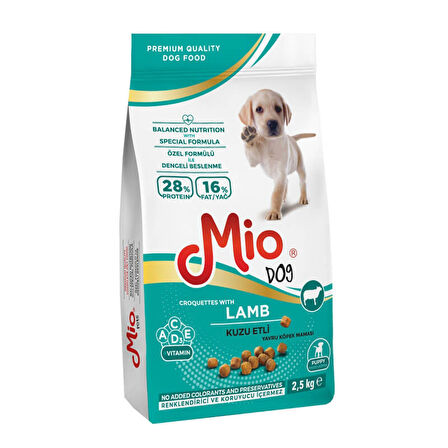 Mio Yavru Köpek Maması Kuzulu 2,5 Kg