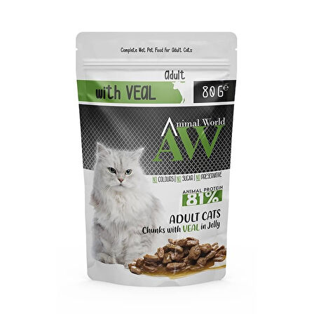 Animal World Dana Etli Yetişkin Kedi Konservesi 80gr