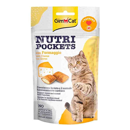 GimCat Nutripockets Peynirli ve Taurinli Kedi Ödül Maması 60gr