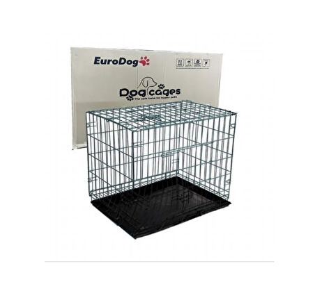 EuroDog Kedi ve Köpek Kafesi Siyah Dövme 92x61,5x68,5 cm