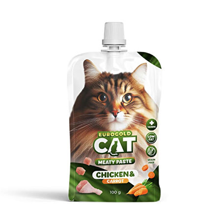 EuroGold Cat Et Ezmesi Kedi Ödülü Tavuk-Havuç 100 Gr