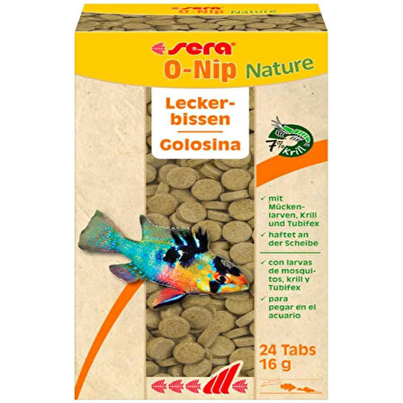 Sera O-Nip Nature Tablet Balık Yemi / 24 Tablet