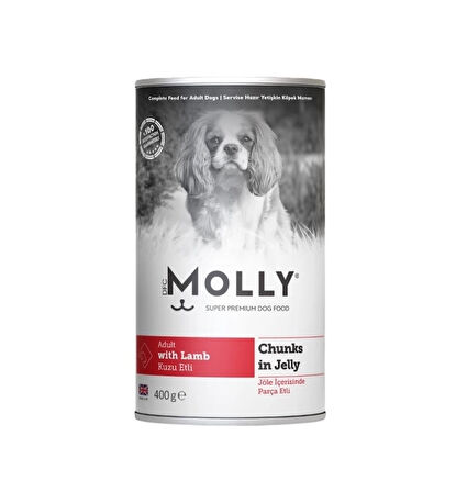 Molly Kuzu Etli Jöleli Yetişkin Köpek Konservesi 400 Gr