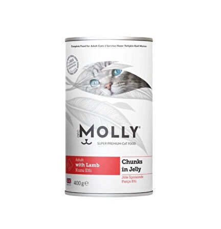 Molly Kuzu Etli Jöleli Yetişkin Kedi Konservesi 400 Gr