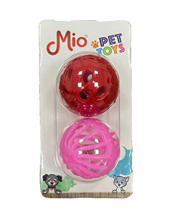 Mio Asetatlı İkili Top Kedi Oyuncağı 3,8 cm