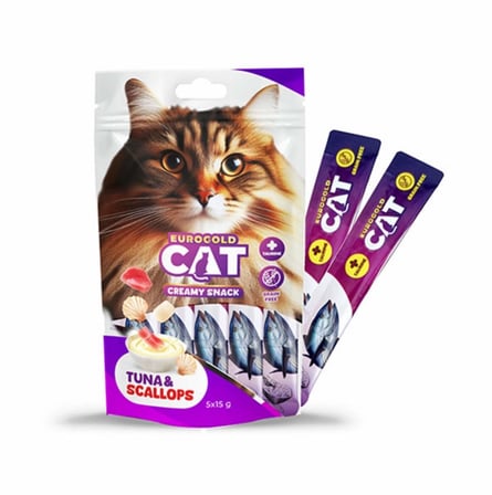 EuroGold Cat Sıvı Kedi Ödülü Ton - Deniz Tarağı 5x15Gr