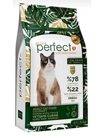 Perfect Gourmet Yetişkin Somon Tavuk Kuzu Kedi Maması 1.5 Kg