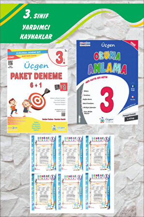 Üçgen 3.Sınıf Paragraf Destekli Okuma Anlama + Paket Deneme 6+1 -2024