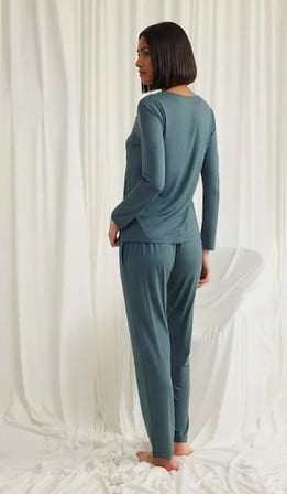 Lüks Dantelli Önden Düğmeli Lohusa & Günlük Konfor Pijama Takımı