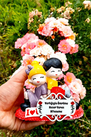 Sevgiliye Hediye El Boyaması Taş Biblo Sevgili Biblosu Kız Erkek Aşk 6lovebib9.ara