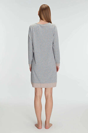 Bicomi Pamuklu Uzun Kollu Gecelik