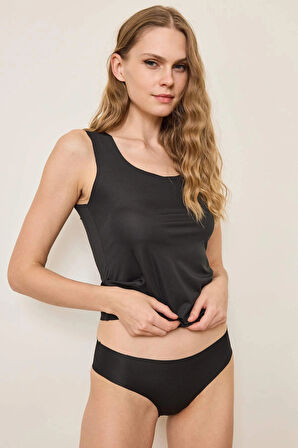 İz Yapmayan Siyah Lazer Kesim Külot