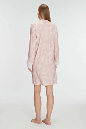 Bicomi Cotton Modal Uzun Kol Gecelik