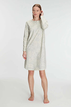 Bicomi Pamuklu Uzun Kollu Gecelik