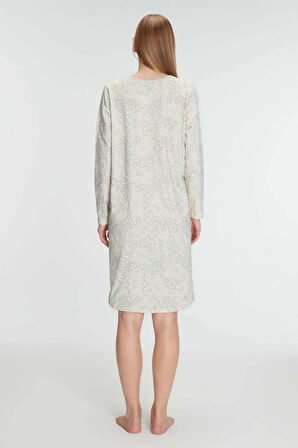 Bicomi Pamuklu Uzun Kollu Gecelik