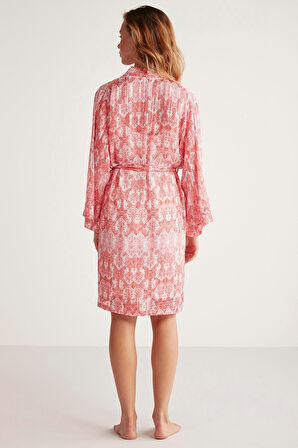 Penye Mood Desenli Sabahlık Takım