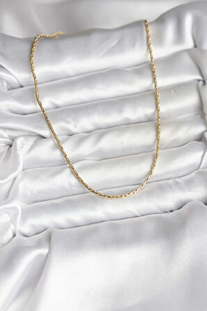 14K Gold Renk Kaplama İnce Zincir Model CM Kadın Kolye
