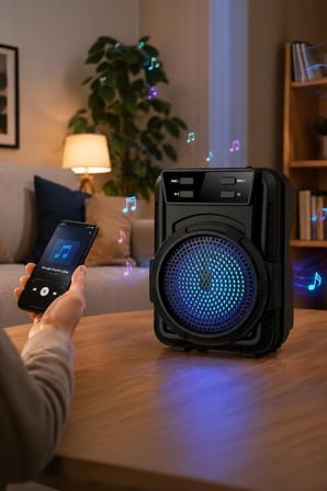 Premium Seyyar Radyo Işıklı Cihaz Eğlence Bluetooth Hoparlör GTS-1346 Siyah