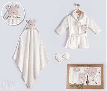 Erkek Bebek Little Bear Bornoz Seti BSS-4183