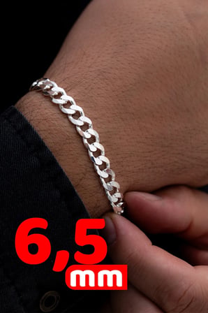 Erkek Gümüş Bileklik - Gurmet Model 925 Ayar Sertifikalı Damgalı Gümüş Bileklik