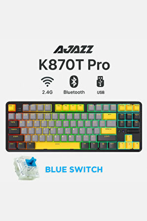 K870T Pro 3 Modlu  Uyumlu Hot-Swap RGB, Mekanik Klavye - Siyah