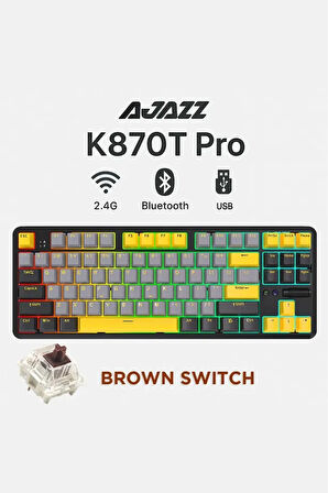K870T Pro 3 Modlu Hot-Swap RGB, Mekanik Klavye - Siyah