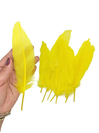 Sarı Tüy El İşi Tüyleri, Okul Öncesi Etkinlik Tüy 10 Lu - 1 Paket