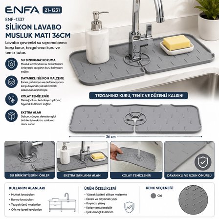 SİLİKON LAVABO MUSLUK MATI 36CM (5566)
