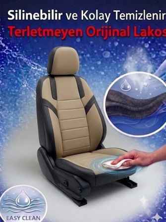 Monza Bej Siyah Serisi Toyota Corolla Koltuk Kılıfı TAM SET