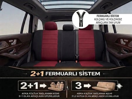 Veloce Bordo Serisi Mazda B İle Uyumlu Koltuk Kılıfı Tam Set