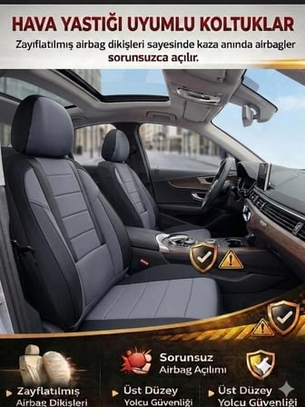 Veloce Füme Serisi Opel Mokka X İle Uyumlu Koltuk Kılıfı Tam Set
