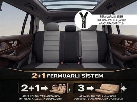 Veloce Füme Serisi Chevrolet Aveo İle Uyumlu Koltuk Kılıfı Tam Set
