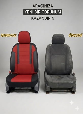 Veloce Kırmızı Serisi Volkswagen T-Roc İle Uyumlu Koltuk Kılıfı Tam Set