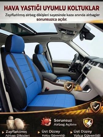 Veloce Mavi Serisi Audi A4 Sedan İle Uyumlu Koltuk Kılıfı Tam Set