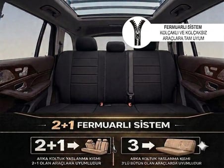 Veloce Siyah Serisi Fiat Brava İle Uyumlu Koltuk Kılıfı Tam Set
