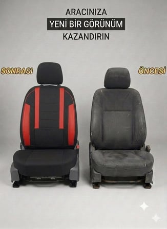 Veloce Siyah Kırmızı Serisi Lada Samara İle Uyumlu Koltuk Kılıfı Tam Set