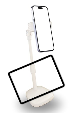 Roichil® Masa Üstü Tablet ve Telefon Tutucu Plastik Aparat Beyaz Telefon Standı