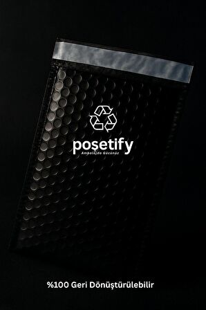 Balonlu Siyah Kargo Poşeti 15x20+5 cm | 140 gr Bantlı Patpatlı Kargo Poşeti | 10’li E-Ticaret Poşeti