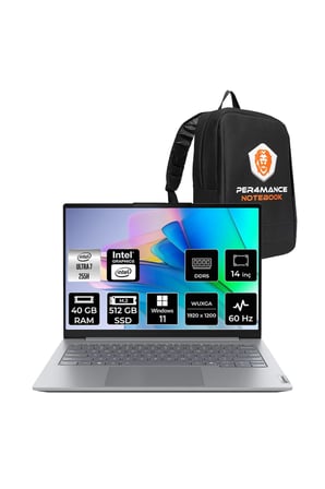ThinkBook 14 G8 Ultra 7 255H 40GB 512GB SSD 14" FHD+ W11H Dizüstü Bilgisayar & PER4 Çanta