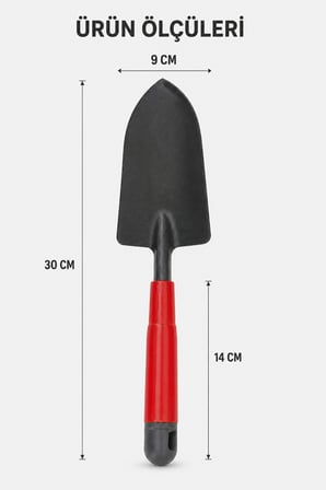 Bahçe Küreği Hobi Bahçesi El Küreği 30 cm Geniş Ağızlı Plastik Saplı Saksı ve Toprak Küreği