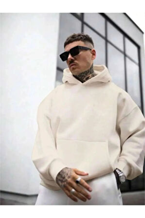 Erkek Bej Ny Life  Baskılı Sweatshirt