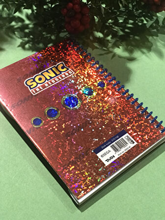 Lisanslı Sonic Hologramlı Spiralli 80 Yaprak A6 Çizgili Not Defteri 15x11cm