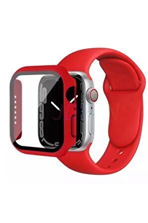 Watch 44mm Uyumlu Silikon Kordon + Kasa Ve Ekran Koruyucu 360 Tam Koruma 2'li Set