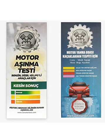CS Motor Test Cs Motor Aşınma Ve Conta Kaçak Testi- Avantajlı 2'li Paket