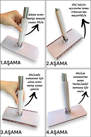 ( 1 Adet Cam Bezi Hediyeli ) Tüm Bezlere Uyumlu Yeni Nesil Mop 4xl Islak Mendillere Uyumlu MopPaspas